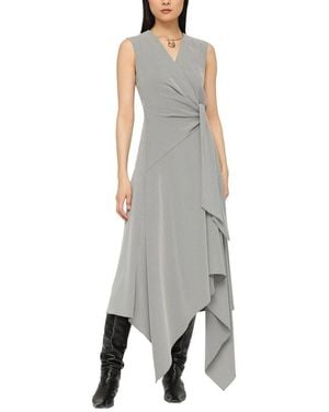 Lafayette 148 New York Side Tie Handkerchief Dress - Grey