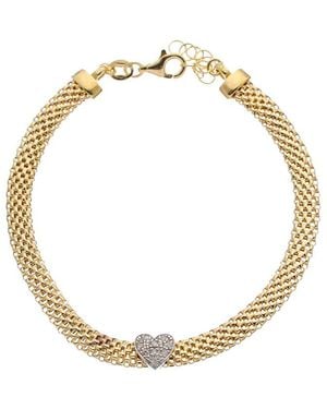 Meshmerise 18k Over Silver 0.10 Ct. Tw. Diamond Bangle - Metallic
