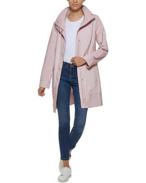 Cole Haan Single-Breasted Rain Jacket - Blue