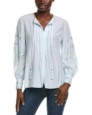 Kobi Halperin Acacia Voile Silk-blend Blouse - Blue