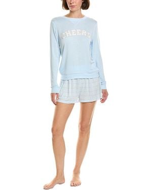 Honeydew Intimates 2Pc Sugar Sweetheart Long Sleeve Shortie Set - Blue