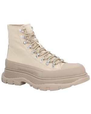 McQueen Canvas Tread Slick Boot, Never Worn (Authentic Pre- Loved) - Natural