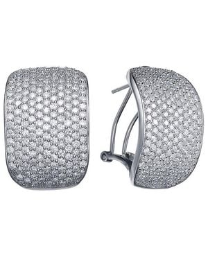 Genevive Jewelry Silver Cz Earrings - Grey