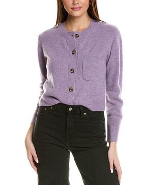 Design History Patch Pocket Cashmere Cardigan - Purple