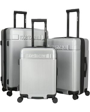 Roberto Cavalli 3pc Expandable Softcase Luggage Set - Gray