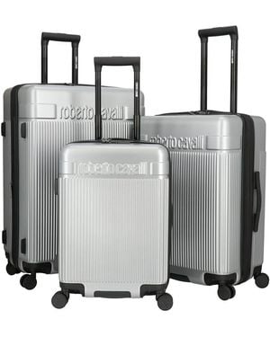 Roberto Cavalli 3pc Expandable Softcase Luggage Set - Gray