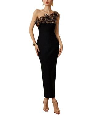 AMINA GLAM Maxi Dress - Black