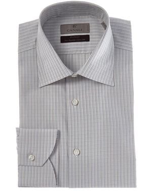 Canali Silk-Blend Dress Shirt - Gray