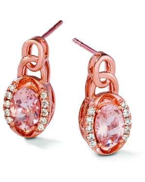 Le Vian Le Vian 14K Rose 1.25 Ct. Tw. Diamond & Morganite Drop Earrings - Red