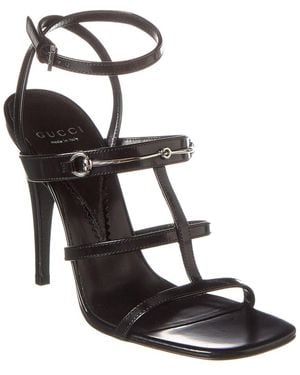 Gucci Slim Horsebit Leather Sandal - Black
