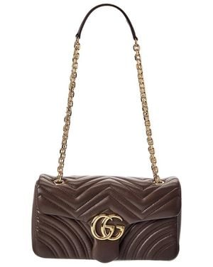 Gucci Gg Marmont Medium Leather Shoulder Bag - Brown