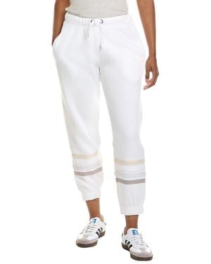 Vintage Havana Stripe Burnout Fleece Jogger Pant - White