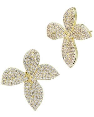 Savvy Cie 18k Plated Large Primrose Earrings - White