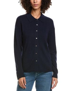 InCashmere Shirt Style Wool & Cashmere-Blend Jumper - Blue