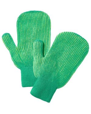 Brodie Cashmere Bold Plaited Cashmere Mittens - Green