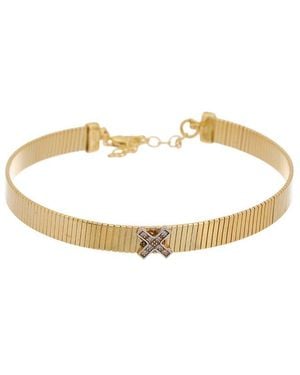 Meshmerise 18k Over Silver 0.05 Ct. Tw. Diamond Bangle Bracelet - Metallic