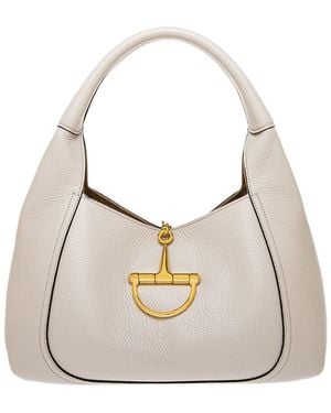 Gucci Softbit Large Leather Satchel - Natural