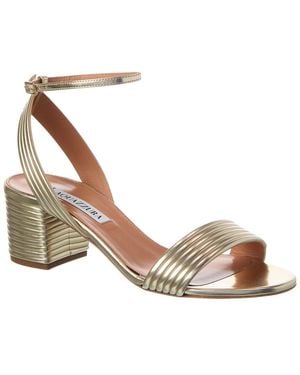 Aquazzura Sundance 50 Leather Sandal - Metallic