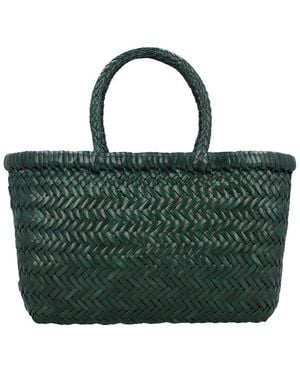 Dragon Diffusion B Weave Small Leather Top Handle Bag - Green