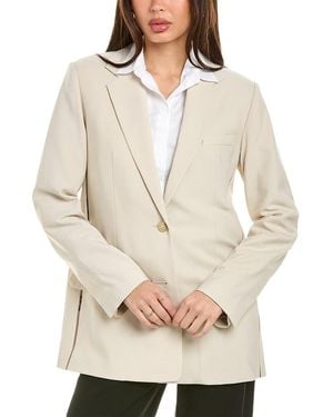Helmut Lang Logo Tape Wool-Blend Blazer - Natural