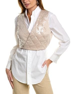 Brunello Cucinelli Silk-blend Shirt - White