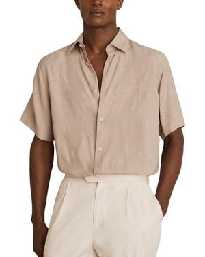 Reiss Coupe Floral Jacquard Shirt - Natural