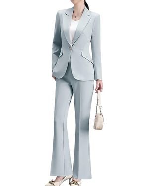 Adelin May 2Pc Jacket & Pant Set - Blue
