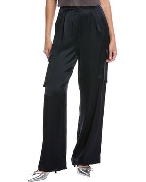 Marella Brillo Silk-Blend Long Trouser - Black