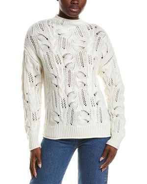 NAADAM Premium Wool & Cashmere-Blend Pointelle Turtleneck - White