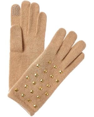 Portolano Studs Cashmere Tech Gloves - Natural