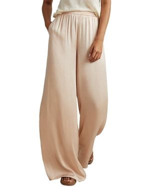 Reiss Yara Wide Leg Occasion Trouser - Natural