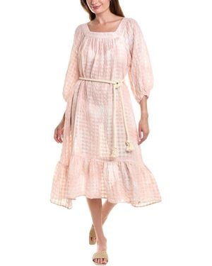 Lisa Marie Fernandez Laure Linen-Blend Maxi Dress - Pink