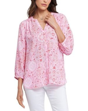 NYDJ Pintuck Blouse - Pink