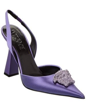 Versace La Medusa Satin Slingback Pump - Blue