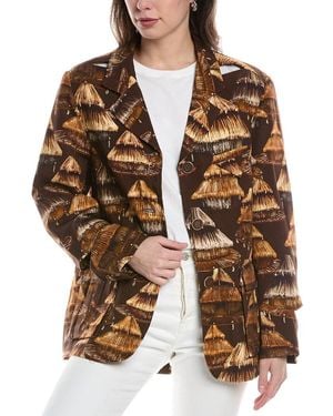 FARM Rio Cutout Blazer - Brown