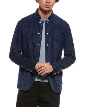 Eleventy Suede Shirt Jacket - Blue