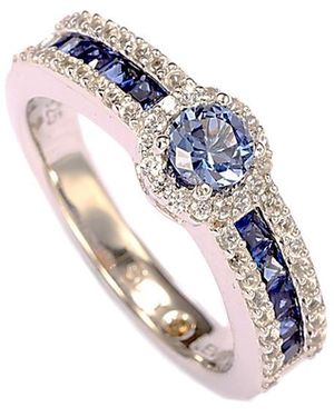 Suzy Levian Diamond & Sapphire Ring - Metallic