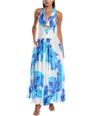 Nicholas Silk-blend Maxi Dress - Blue