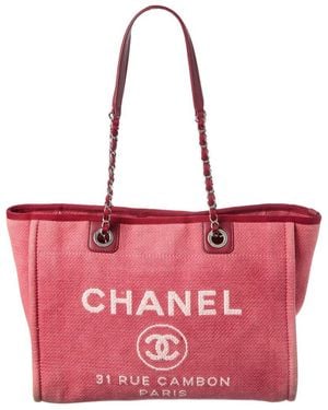 CHANEL Pink Canvas Deauville (authentic Pre-loved) - Red