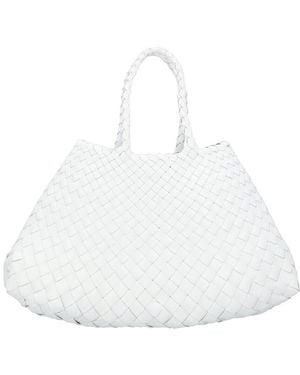 Dragon Diffusion Santa Croce Small Leather Tote Bag - White