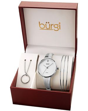 Burgi Burgi Alloy Half Bangle Diamond Watch - Multicolor