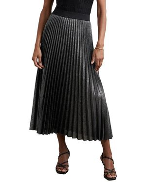 Reiss Taylor Pleated Skirt - Black