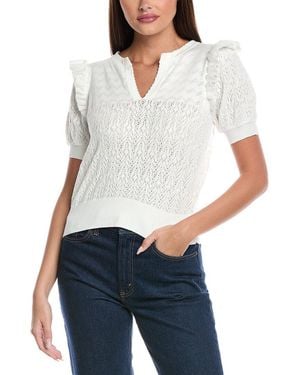 Isla Kizzy Pointelle Jumper - White