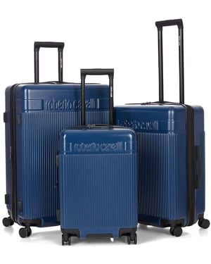 Roberto Cavalli 3pc Expandable Hardcase Luggage Set - Blue