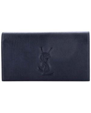 Saint Laurent Belle De Jour Clutch Large (authentic Pre-loved) - Blue