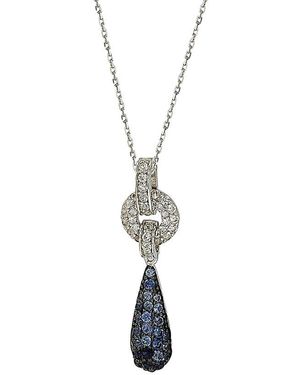 Suzy Levian 18k & Silver 5.47 Ct. Tw. Sapphire Necklace - White