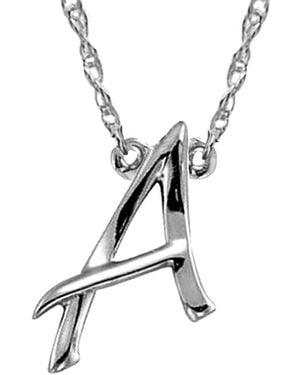 Jane Basch 14K-Z Initial Necklace -Z) - Metallic
