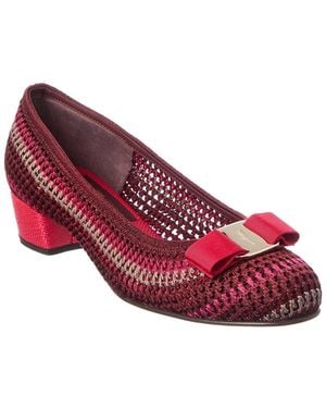 Ferragamo 25 Canvas Pump - Red