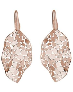 Italian Silver Rose Gold Over Earrings - Natural