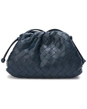 Tiffany & Fred Paris Woven Leather Crossbody Pouch - Blue